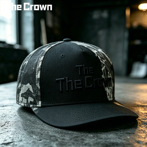 Custom Logo 5 Panel Structured Trucker Hat Wholesale Bulk Asymmetric Spliced Cotton Twill <b>Cap</b> With 3D Embroidery Manufacturer - Product Image 2