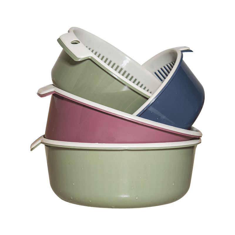 Кухонные принадлежности, двухслойная многофункциональная миска для мытья фруктов и овощей, пластиковая круглая дариновая корзина