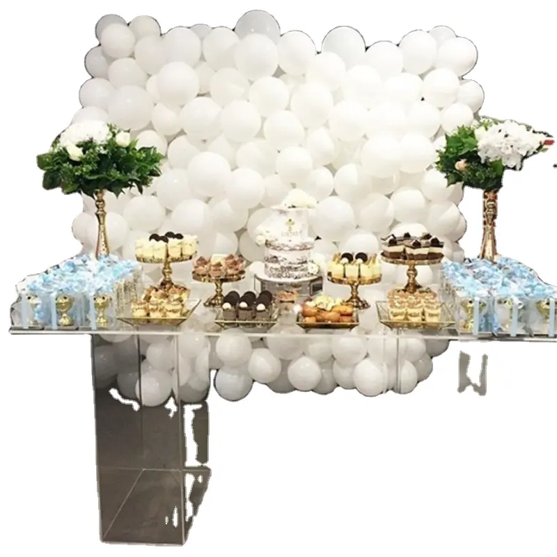 Présentoir à gâteaux en acrylique transparent, style moderne personnalisé, table de mariage