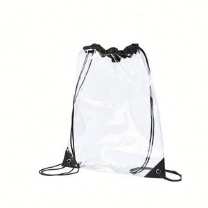 Transparent Clear Event Drawstring Personalized Decal Monogram <b>Initials</b> Custom Text Bridesmaid <b>Bag</b> Party Favor - Product Image 4