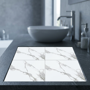 Carrelage de sol en céramique émaillée métallique 40x40cm pour salon, porcelaine premium, effet marbre, intérieur - Product Image 4