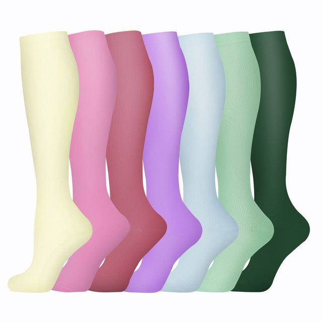 Cool Max Basketball Compression Socks 6 Pairs Set 15-20 Mmhg Knee High Socks for Woman Man  Unisex  With Custom logo