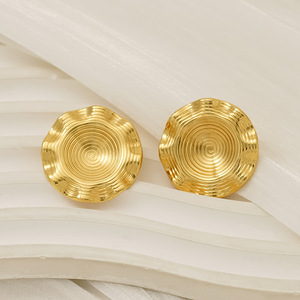 ZOGXIN Gold Plated Stud Earrings Geometric Circular Lines Design Party Fashion Jewelry - Product Image 4