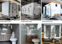Toilettes mobiles Lizheng blanches à 2 postes, conteneur mobile de luxe, toilettes portables à vendre