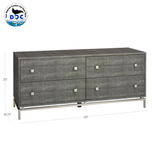 Table de chevet de luxe pour chambre à coucher, couleur personnalisée, rangement moderne, Table de chevet, 4 tiroirs, Faux galuchat, meubles de chambre à coucher - Product Image 4