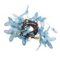 Lampe LED d'intérieur à télécommande USB, flexible en rotin, avec 8 modes, décoration murale papillon, lumière d'ambiance pour Noël