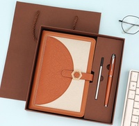 Coffret Cadeau Carnet en Similicuir Personnalisable avec Logo, Format A5, Bloc-Notes Relié par Fil, Cahier de Notes pour Réunions Professionnelles, Idéal comme Cadeau