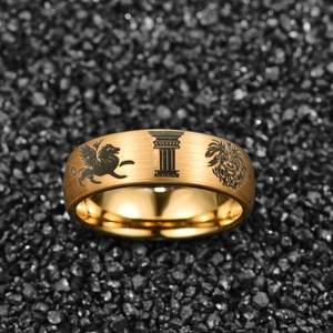 Anello da Uomo in Acciaio al Tungsteno con <span class=keywords><strong>Testa</strong></span> di <span class=keywords><strong>Leone</strong></span> Laserizzata da 8mm, Gioiello Regalo per Feste - Product Image 2