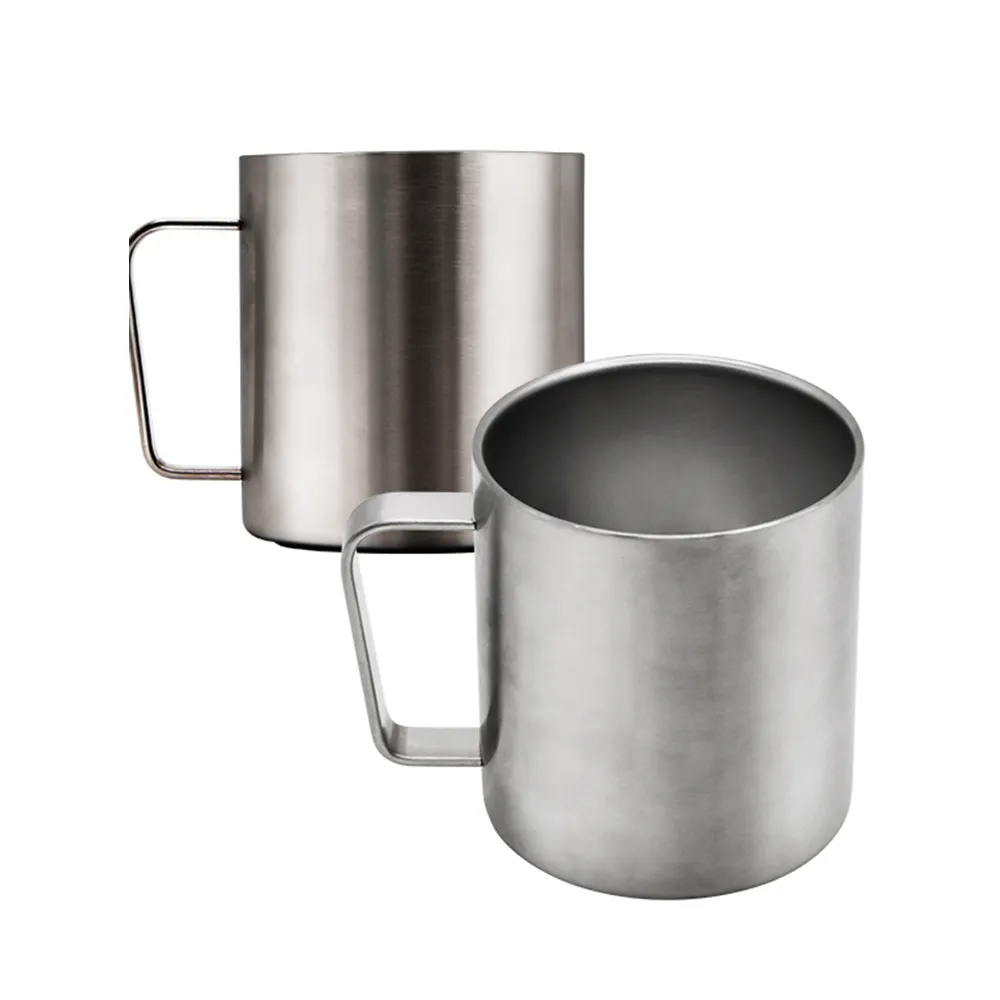 eco friendly double walled stainless steel beer mug coffee mug with handle keep hot and cold