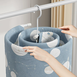 White Metal Garment Hanger Round Wire Clothes Hanger with Hook for Home Closet <b>Wardrobe</b> - Product Image 2