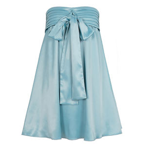 Vestido de Verano para Mujer, al por Mayor, Personalizado, Sólido, con Estampado Digital Natural, Transpirable, Elegante, de Satén, sin Tirantes, con Lazo en la Parte Delantera - Product Image 6