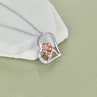 Fine Jewelry Collier coeur mère et fille deux tons en argent sterling 925 pour femme