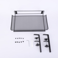 U04 Panier de rangement moderne sous bureau en acier au carbone et plastique PP pour gestion des câbles, sans perçage, avec pince de fixation, 36,5 cm