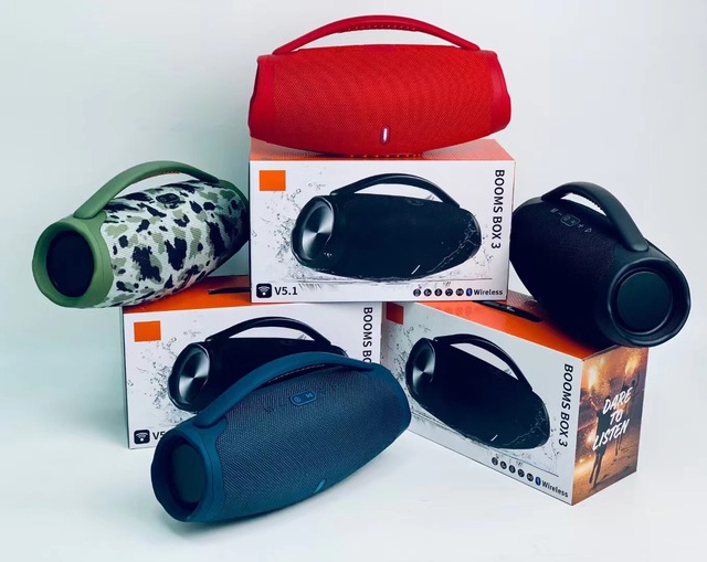 BOOMS BOX3 Speaker - Buttons, ED Light, War God 3rd Generation Wireless Portable Low-End Speaker