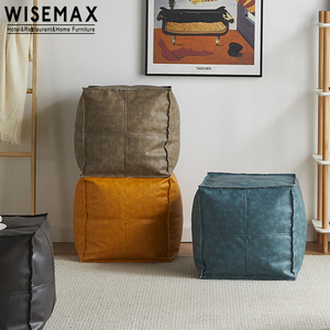 WISEMAX-muebles de estilo <span class=keywords><strong>nórdico</strong></span> para el hogar, taburete otomano de cuero con <span class=keywords><strong>relleno</strong></span> cuadrado de polipropileno, gran oferta - Product Image 2
