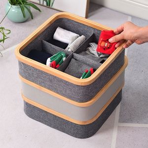 Fabric Clothing Organizer Rectangular Foldable Non Woven Fabric Sock Bra Divider <b>Storage</b> <b>Box</b> <b>Drawer</b> Organizers - Product Image 2