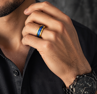Bague d'humeur JLM de luxe en acier inoxydable plaqué or, sensible à la température, à changement de couleur, bijou unisexe tendance