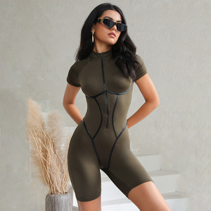 Nuevo Mono Deportivo de Verano para Mujer, de Cuero con Cintas, Moldeador, Sexy, Ajustado, con Efecto Levanta Cadera - Product Image 3