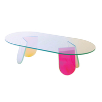 Maßgefertigter Moderner Transparenter Farbiger Heim- und Büro-Café-Möbel Quadratischer Acryl-Tisch