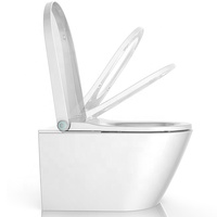 WC intelligent certifié CE, blanc, carré, suspendu au mur, bidet électrique multifonction