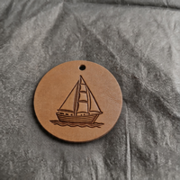 Patch en cuir rond gravé au laser de haute qualité avec logo, patch et étiquettes en cuir pour jeans