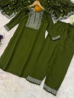 Ensemble Kurta Pantalon Dupatta en Soie de Haute Qualité pour Femme, Design Moderne, Toutes Saisons, Prêt-à-porter Quotidien, Entièrement Cousu
