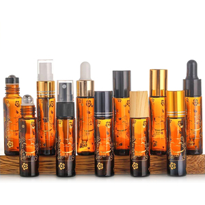 Botellas <span class=keywords><strong>enrollables</strong></span> de vidrio transparente marrón <span class=keywords><strong>oscuro</strong></span> con cubierta a prueba de fugas para rodillo para bola Perfume Crema para el cuidado de la piel Almacenamiento de aceite esencial - Product Image 4