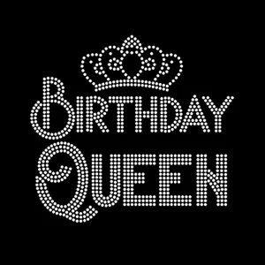 Rhinestone Birthday Queen Templates Design Hotfix SS10 Loose Stones Birthday Queen Rhinestone Motif Appliques