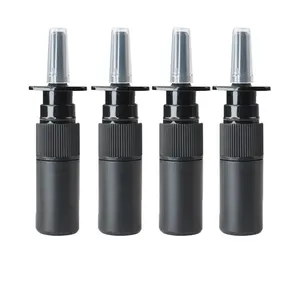 במלאי 5ML/0.17oz מיני ריק למילוי חוזר פלסטיק קוסמטי נסיעות אריזה מוצק שחור תרסיס לאף בקבוקים