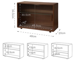 Multifunctionele Massief Houten Desktop Organizer Box <span class=keywords><strong>Cup</strong></span> Theeset Vitrinekast Keukenbestek Opbergkast - Product Image 3