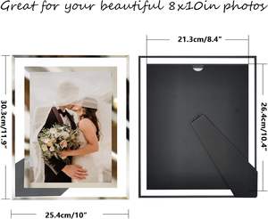 Cadre photo en verre cristal carré de haute qualité 8x10, impression sérigraphique 4 couleurs, cadeau personnalisé de bureau, transparent HD, en stock - Product Image 4