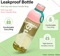 Botol Air Kaca Borosilikat Modern Kapasitas Besar, Mug Perjalanan Custom dengan Tutup Ulir Anti Bocor, Desain Cetak Huruf