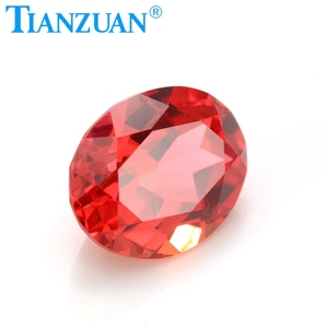 Hình Bầu Dục Nhân Tạo Sapphire Padparadscha Màu Tự Nhiên Cắt Bao Gồm Các Vết Nứt Nhỏ Và Tạp Chất Corundum Đá Quý Lỏng Lẻo - Product Image 2