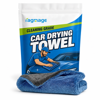 Serviette de séchage automobile en microfibre de qualité supérieure 1400 g/m², ultra-absorbante, sans peluches, pour lavage et detailing automobile sans danger pour la peinture 1600