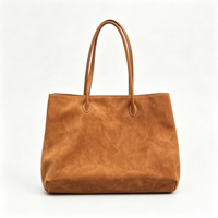 Sacs fourre-tout en daim et cuir de vachette OEM personnalisés 2026 pour femmes, style vintage, avec lacets latéraux, grande capacité, multi-compartiments, sac à bandoulière