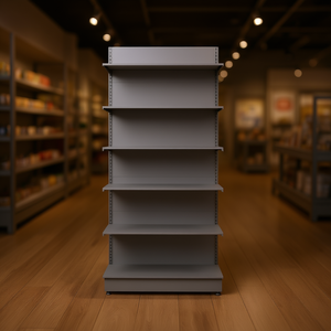 Column Display Stand 6 Tier Metal Iron Dark Gray Adjustable Height Freestanding Vertical Storage Shelf Modern Style - Product Image 2