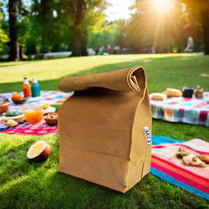 Sac à déjeuner isotherme en <span class=keywords><strong>toile</strong></span> cirée imperméable avec logo personnalisé, à enroulement, pliable, 24L, camouflage, pour le travail, les pique-niques, le stockage des aliments - Product Image 2