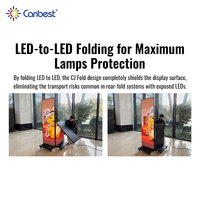 Indoor Hochwertiges Faltbares Schlankes Doppelseitiges P1.8 P2.5 83 93 Zoll LED-Poster Display-Bildschirmwand für Messen und Geschäfte