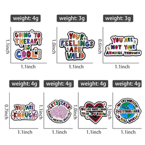 Pins de Metal Plateado con la Frase 'You Are Enough', Citas Inspiradoras Personalizadas, Esmalte Suave para Insignias con Frases Positivas, Venta al Por Mayor - Product Image 6