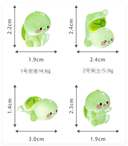 3d Big Glowing Colorful Resin Turtles Cartoon Cute Luminous Lucky Charm Terrarium Miniature Figure Very Small for Mini Blind Bag - Product Image 2