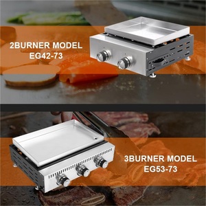 Gril à gaz portable à 3 brûleurs <span class=keywords><strong>BARBECUE</strong></span> Plaque à gaz <span class=keywords><strong>Plancha</strong></span> en acier inoxydable Gril sans fumée - Product Image 5