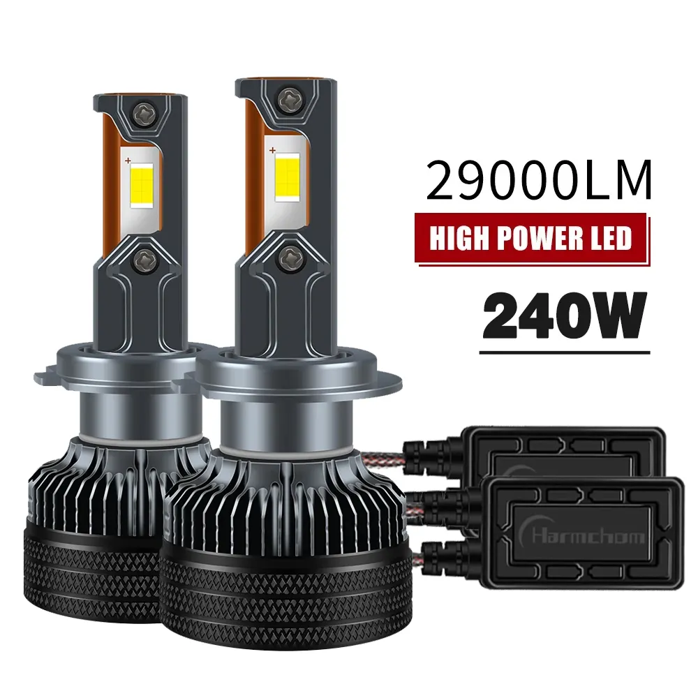 H7 H4 Led lamba 220000LM 240W triplex bakır tüp işıkları araba H1 H11 HB3 9005 HB4 için 9006 Led far ampulü