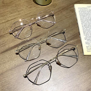 Montura octogonal de metal para gafas de mujer, montura completa, lentes anti UV y anti luz azul, material AC, diseño moderno. - Product Image 3