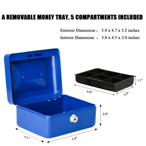 Üreticinin kapalı Mini ücretsiz ayakta dijital anahtar yazarkasa metalik para çekmece para kutusu - Product Image 3