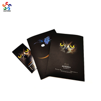 Impression professionnelle de votre propre logo sur des dossiers personnalisés, dossiers de luxe avec pochettes, papier d'art noir A4, dossiers de présentation, impression de dossiers
