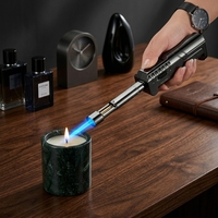 Briquet coupe-vent multi-angles à flamme unique YN, pour extérieur et cuisine, pliable et sécurisé