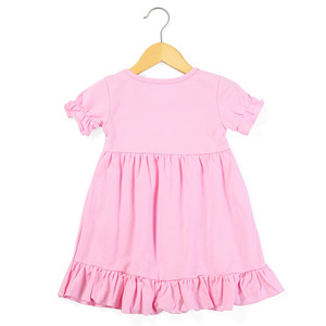 子供服夏無地子供女の子半袖ドレス子供カジュアルドレス衣装1-6年女の子ドレス - Product Image 4