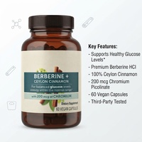 Capsules OEM de Berbérine HCL avec Cannelle de Ceylan et Picolinate de Chrome, Complément Avancé pour le Soutien Glycémique