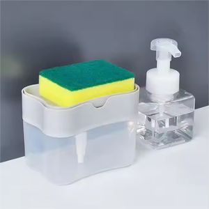 Distributeur de savon manuel chaud pour cuisine avec éponge à vaisselle et tampon à récurer, boîte à liquide de nettoyage - Product Image 1