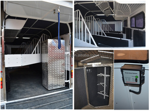 Remolque flotante de <span class=keywords><strong>3</strong></span> caballos galvanizado por inmersión en caliente con ejes de freno eléctrico de carga angular para Pony Club Racing Material de acero <span class=keywords><strong>2</strong></span> ejes - Product Image 5